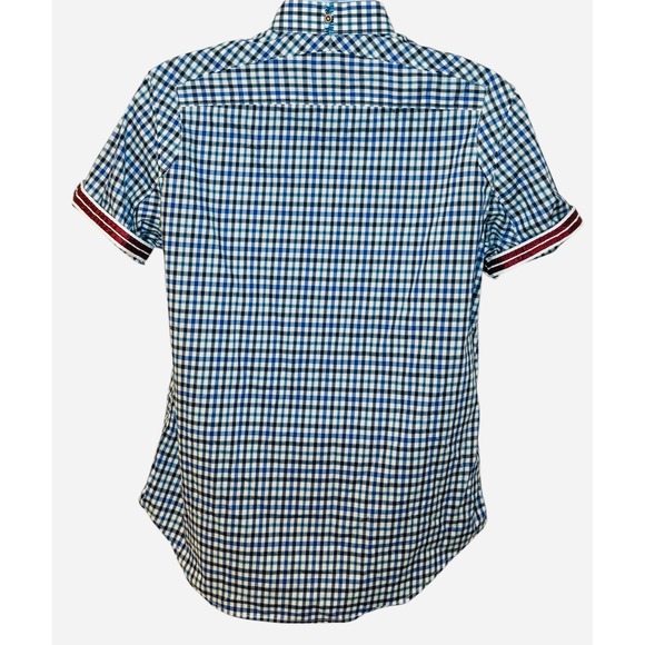 Robert Graham Mens L Gingham Check Short Sleeve Button Down Shirt Tailored Fit - Picture 3 of 12